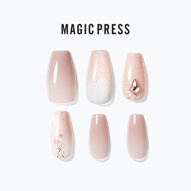 [LOVE MOMENT] MAGIC PRESS NAIL - PEACH GARDEN