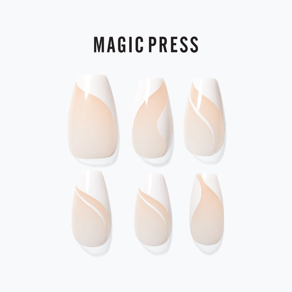 [CHIC COFFIN] MAGIC PRESS NAIL - WHITE SWIRL