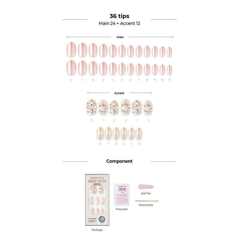 [WEDDING PLATINUM] MAGIC PRESS NAIL - SOIR