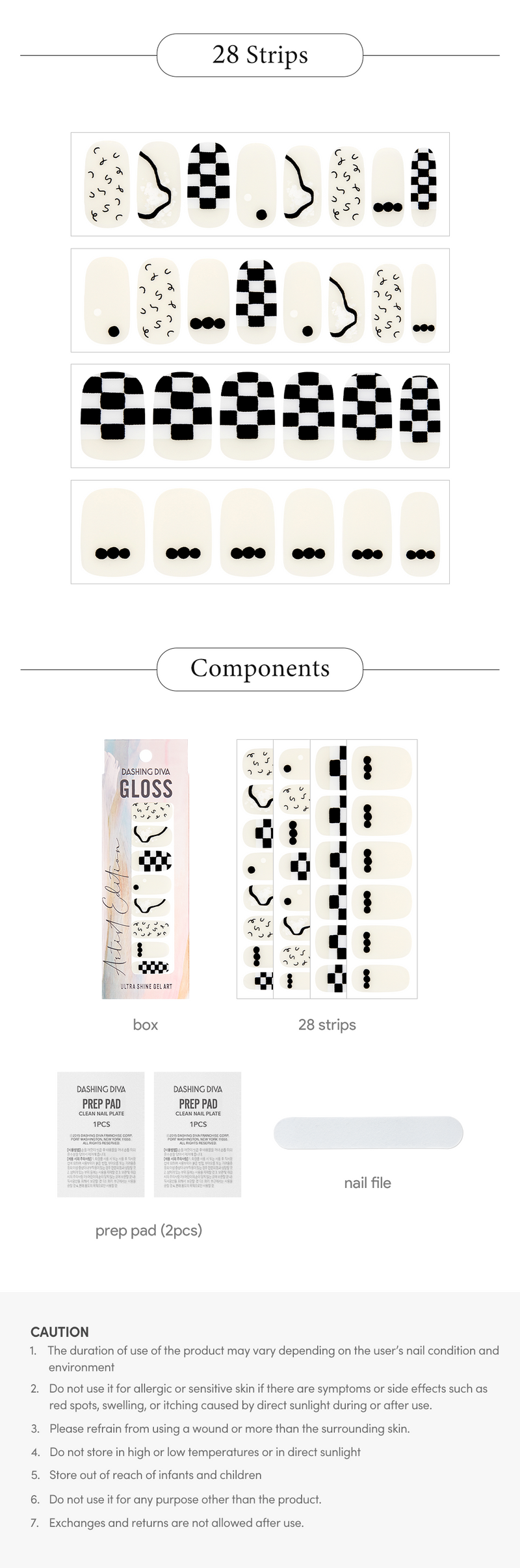 [ONE SUMMER NIGHT] GLOSS GEL NAIL STICKER - UNIQUE DRAWING