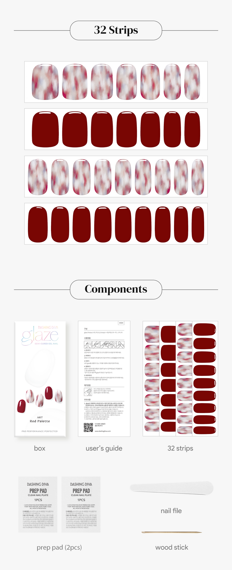 [ROMANTIC MARBLE] GLAZE GEL NAIL – RED PALETTE