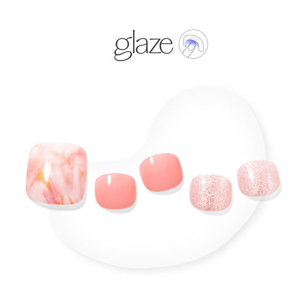 [MARBLE EFFECT] GLAZE GEL PEDI – CORAL FANTASY