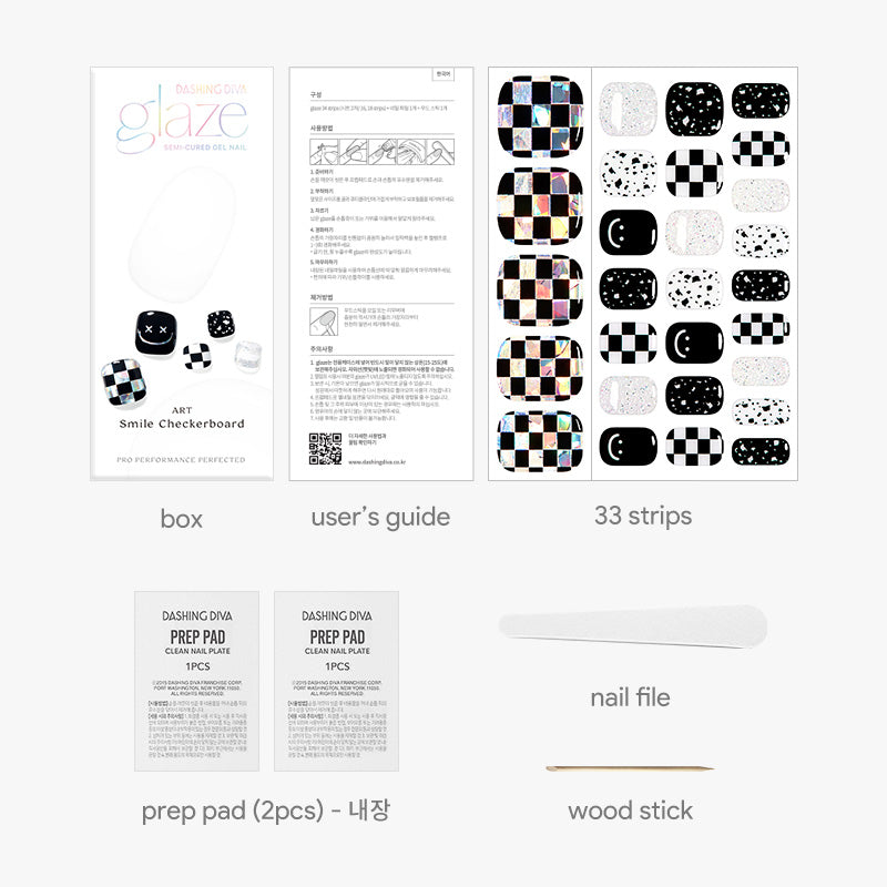 [CHECKERBOARD] GLAZE GEL PEDI – SMILE CHECKERBOARD
