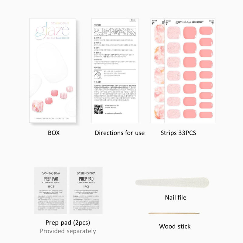 [MARBLE EFFECT] GLAZE GEL PEDI – CORAL FANTASY