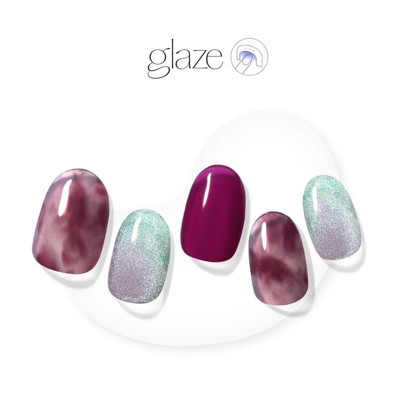 [ROMANTIC MARBLE] GLAZE GEL NAIL – GLINT PLUM MARBLE