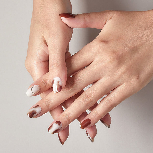 [ROMANTIC MARBLE] GLAZE GEL NAIL – ESPRESSO LATTE