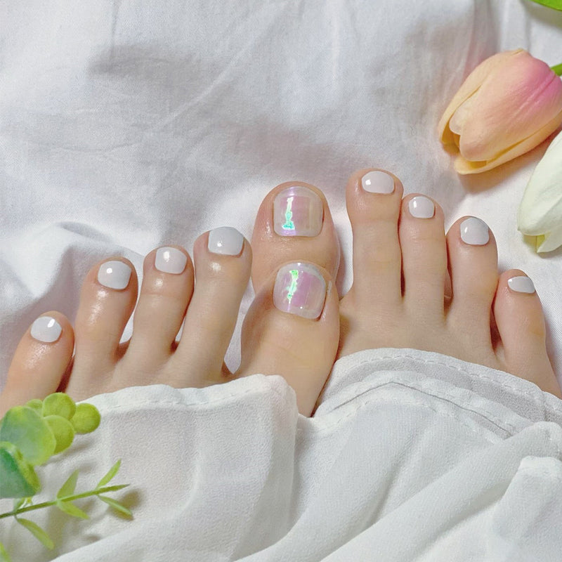 [GLASS PEDI] GLAZE GEL PEDI – GLASSY WHITE