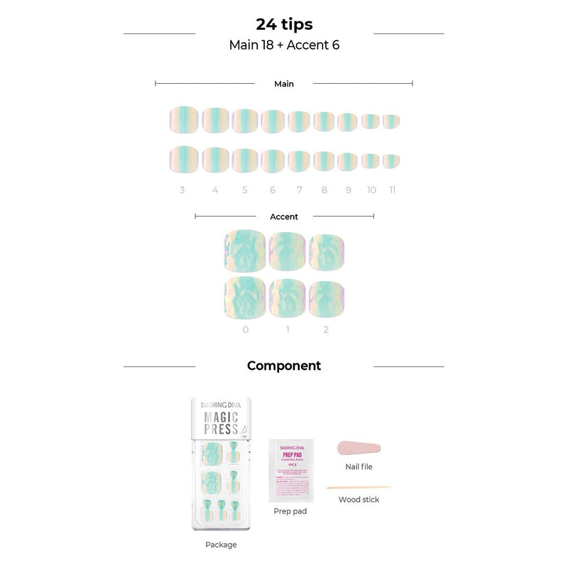 [MERMAID POWDER COLLECTION] MAGIC PRESS PEDI - MINT MERMAID